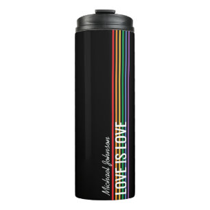 Aangepaste regenboogstripes LGBT Thermosbeker