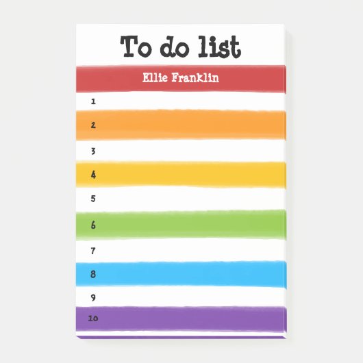 Aangepaste regenboogstripes om lijst uit te voeren post-it® notes (Voorkant)