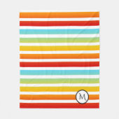 Aangepaste regenboogstrips voor monogram vloerbede fleece deken (Voorkant)