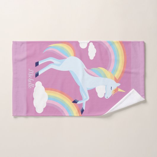 Aangepaste regenboogUnicorn Handdoek (Handdoek)