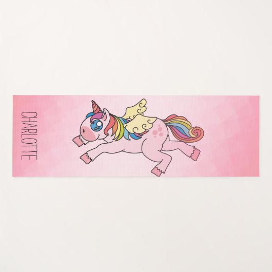 Aangepaste regenboogUnicorn Yogamat (Voorkant (horizontaal))