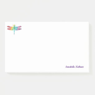 Aangepaste regenboogWaterverf Dragonfly Feminine Post-it® Notes