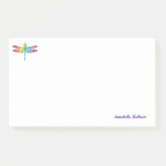 Aangepaste regenboogWaterverf Dragonfly Feminine Post-it® Notes