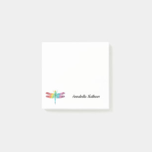 Aangepaste regenboogWaterverf Dragonfly Feminine Post-it® Notes