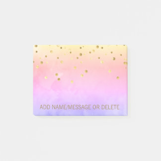 Aangepaste regenboogWaterverf Faux Gold Foil Post-it® Notes