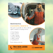 Aangepaste reinigingsservices Raamfolie Raamsticker (Vel 3)