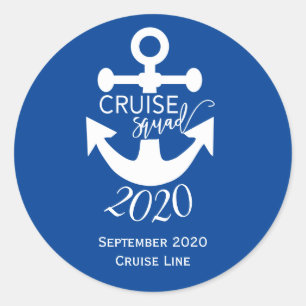 Aangepaste reis cruise squad familie groep ronde sticker