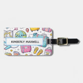 Aangepaste Reis Doodle Bagage Label Leuke Ontwerp (Voorkant horizontaal)