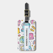 Aangepaste Reis Doodle Bagage Label Leuke Ontwerp (Voorkant verticaal)
