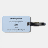 Aangepaste Reis Doodle Bagage Label Leuke Ontwerp (Achterkant horizontaal)