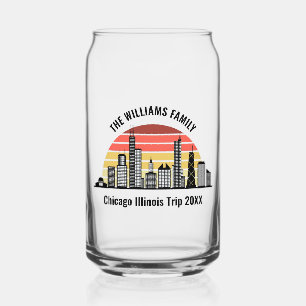 Aangepaste reis souvenir van Chicago zonsondergang Blikvorm Glas