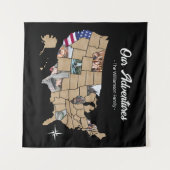 Aangepaste reisavonturen VS-fotocollage Wandkleed (Voorkant (horizontaal))