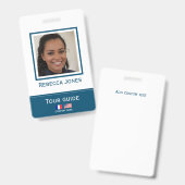 Aangepaste reisgids met foto-naam taalkaart badge (Front & Back)