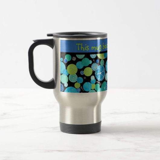 Aangepaste reismuis, Quirky Blue Moons Pattern Reisbeker (Links)