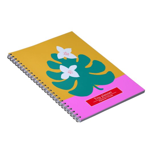 Aangepaste reisnaam moderne florale Notitieboek (Rechterzijde)