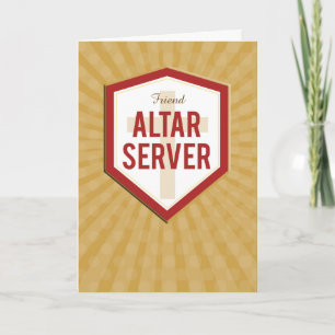 Aangepaste relatie, altaarserver felicitaties kaart