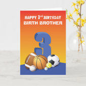Aangepaste relatie geboorte Brother Boy 3rd Birthd Kaart (Gele Bloem)