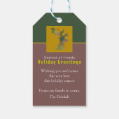 Aangepaste rendieren dennen groen rood elegante ke cadeaulabel (Achterkant)