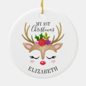 Aangepaste rendierklinker, 1 kerst keramisch ornament (Achterkant)