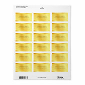 Aangepaste rendy Faux Gold Elegant Moderne Sjabloo Etiket (Full Sheet)