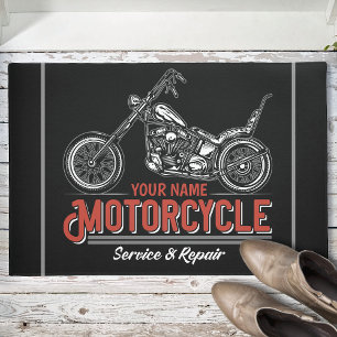 Aangepaste reparatieschop voor motorfietsservice m deurmat