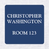 Aangepaste residentiële huis blauw ijzer op kledin labels (Design 2)