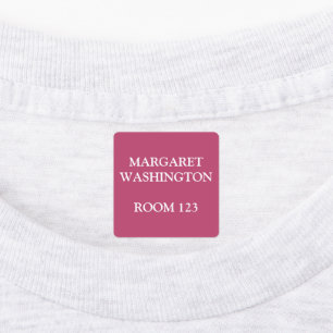Aangepaste residentiële huis roze ijzer op kleding labels