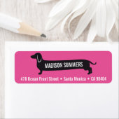 Aangepaste retour adreslabel met Wienerdog Etiket (Insitu)