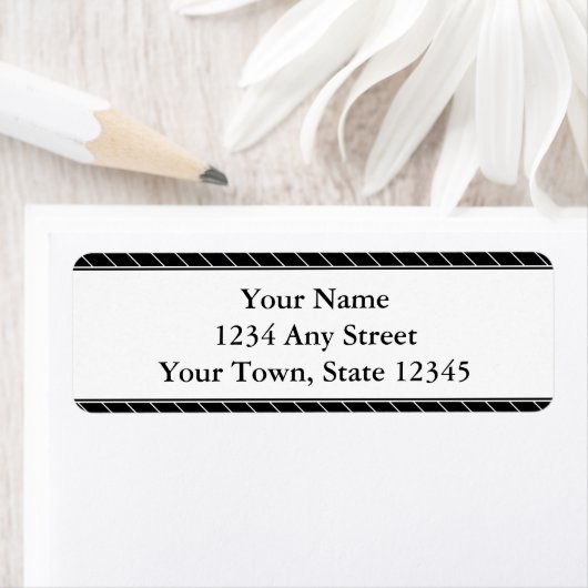 Aangepaste retour adreslabels - Zwart-wit Etiket (Insitu)