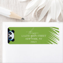 Aangepaste retouradresstickers met schattige panda