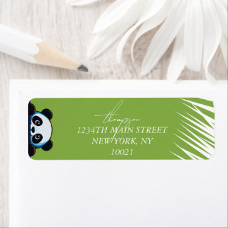 Aangepaste retouradresstickers met schattige panda etiket
