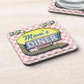 Aangepaste Retro 50's "Mam's Diner"-teken: Moederd Onderzetter (Linkerzijde)