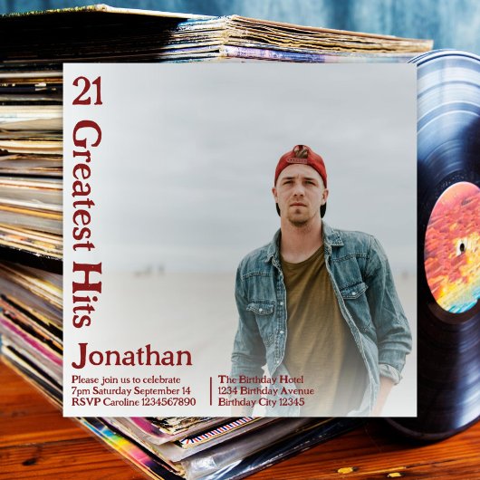 Aangepaste Retro Album Hoesje Muziek 21ste Verjaar Kaart