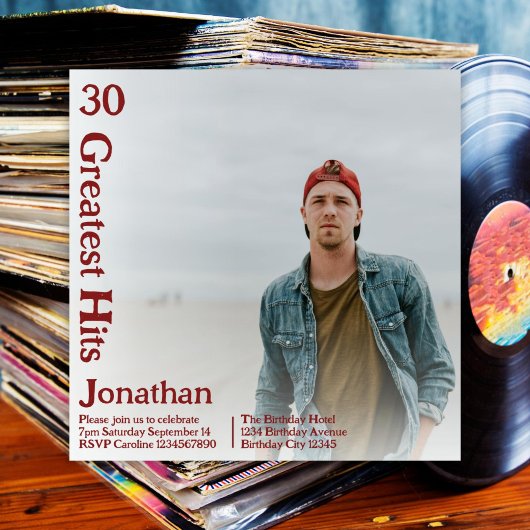 Aangepaste Retro Album Hoesje Muziek 30e Verjaarda Kaart