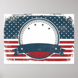 Aangepaste Retro Amerikaanse vlag Monogram Poster