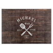 Aangepaste retro BEST DAD OOIT Rustige, donkere ho Snijplank (Voorkant)