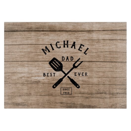 Aangepaste retro BEST DAD OOIT Rustige houten afdr Snijplank (Voorkant)