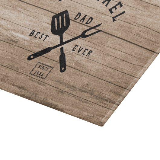 Aangepaste retro BEST DAD OOIT Rustige houten afdr Snijplank (Hoek)