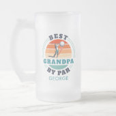 Aangepaste retro Beste opa op vaderdag Matglas Bierpul (Links)