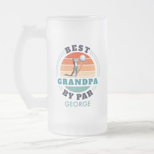 Aangepaste retro Beste opa op vaderdag Matglas Bierpul (Links)