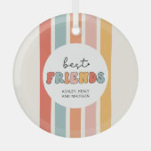 Aangepaste Retro Beste Vrienden BFFs Schattigee Be Glas Ornament (Voorkant)