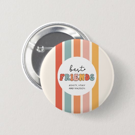Aangepaste Retro Beste Vrienden BFFs Schattigee Be Ronde Button 5,7 Cm (Voorkant /achterkant)