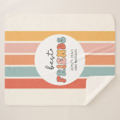 Aangepaste Retro Beste Vrienden BFFs Schattigee Be Sherpa Deken (Voorkant (horizontaal))