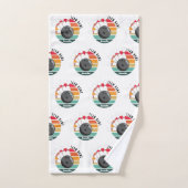 Aangepaste Retro Bowling Pins Team & Speler Naam Bad Handdoek (Handdoek)