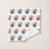 Aangepaste Retro Bowling Pins Team & Speler Naam Bad Handdoek (Wasdoekje)