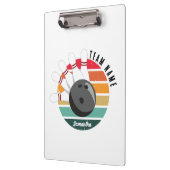 Aangepaste Retro Bowling Pins Team & Speler Naam Klembord (Links)