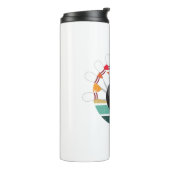 Aangepaste Retro Bowling Pins Team & Speler Naam Thermosbeker (Gedraaid links)