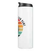 Aangepaste Retro Bowling Pins Team & Speler Naam Thermosbeker (Geroteerd rechts)