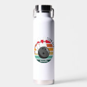 Aangepaste Retro Bowling Pins Team & Speler Naam Waterfles (Voorkant)