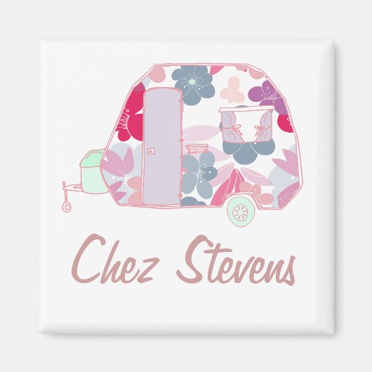 Aangepaste Retro  caravan Design Magnets Magneet (Voorkant)